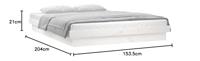 Bedframe LED massief hout wit 150x200 cm - thumbnail