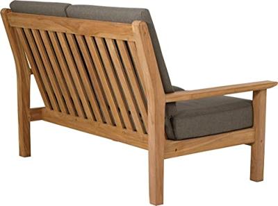 Loungebank teak incl. kussens 124cm