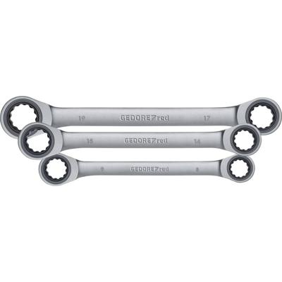 Gedore RED 3300898 R07405006 Dubbele ringsleutelratelset 6-delig Sleutelbreedte (metrisch) 8 - 19 mm