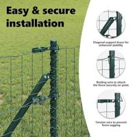 VidaXL Hek met paal groen 0,8 x 25 m staal en pvc - thumbnail