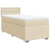 Boxspring met matras stof crèmekleurig 80x200 cm - thumbnail