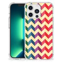iPhone 13 Pro Max Doorzichtige Silicone Hoesje Zigzag Multi Color - thumbnail