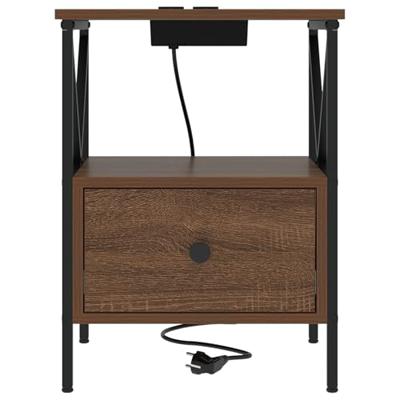 Nachtkastje bruin eikenkleur 41,5 x 40,5 x 55 cm Bewerkt hout