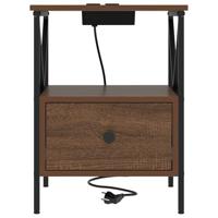 Nachtkastje met lade 2 pcs bruin eikenkleur 41,5 x 40,5 x 55 cm - thumbnail