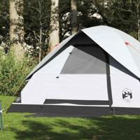 VidaXL Koepeltent 6-persoons waterdicht verduisterend stof wit - thumbnail