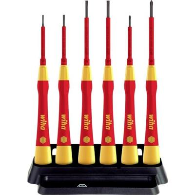 Wiha fijnschroevendraaierset picofinish electric (rood/geel)