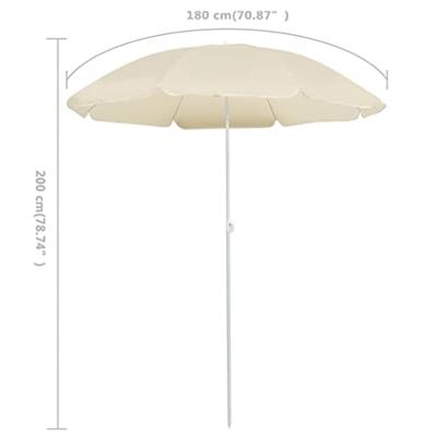 Parasol met stalen paal 180 cm zandkleurig Parasol met stalen paal 180 cm zandkleurig