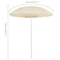 Parasol met stalen paal 180 cm zandkleurig - thumbnail