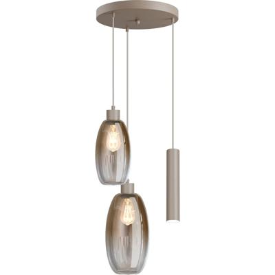 Masterlight Vide hanglampOlive 2x glas - 1x Run - zand - Ø35cm - 2432-36-35-3-RT10211