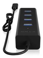 ICY BOX 60256 USB-hub 4 poorten USB-A USB 3.0 5 GBit/s Met USB-C stekker Zwart - thumbnail