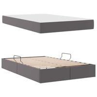 Opbergbed met matras met matras Grijs 120 x 200 cm Nep Leer - thumbnail