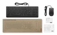 Lenovo Essential Wired Combo Black US Euro toetsenbord Inclusief muis Universeel USB Zwart - thumbnail