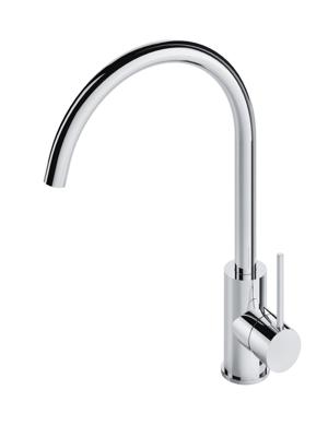 Keukenmengkraan Hotbath Cobber 1-hendel 36 cm Draaibare Uitloop Gepolijst Messing Living Colours