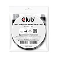 club3D CAC-1408 USB-kabel USB 3.2 Gen1 USB-A stekker, USB-micro-A stekker 1.00 m Zwart - thumbnail