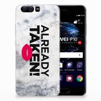 Huawei P10 | Siliconen hoesje | met naam Already Taken White - thumbnail