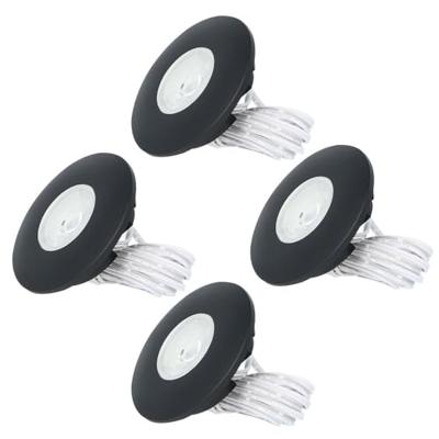 Set van 4 Pavo - Platte LED ipbouwspots met lage inbouwdiepte 12mm - 3 Watt 300 Lumen - 2700K Warm wit - Dimbaar - Rond - Meubelspot - IP44 waterdicht - Zwart Set van 4 Pavo - Platte LED ipbouwspots met lage inbouwdiepte 12mm - 3 Watt 300 Lumen - 2700K Warm wit - Dimbaar - Rond - Meubelspot - IP44 waterdicht - Zwart