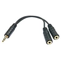 LINDY 3,5 mm naar 2 x 3,5 mm Stereo Hoofdtelefoon Splitter Kabel - thumbnail