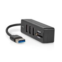 Nedis USB-Hub | USB-A Male | 3x USB A Female | 5-Poorts poort(en) | USB 3.2 Gen 1 | USB Gevoed | 5 Gbps | SD & MicroSD - CCGB61250BK01 - thumbnail