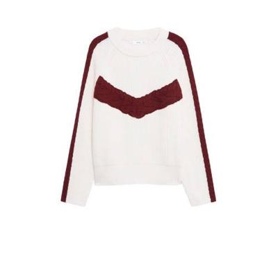 Mango gebreide trui wit/rood Mango gebreide trui wit/rood