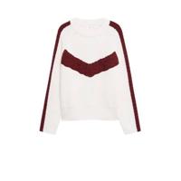 Mango gebreide trui wit/rood - thumbnail