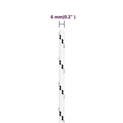 VidaXL Boottouw gevlochten 6 mmx25 m polyester wit VidaXL Boottouw gevlochten 6 mmx25 m polyester wit