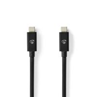 Nedis CCGB66020BK20 Usb-kabel Usb 4.0 Gen 2x2 Usb-c™ Male Usb-c™ Male 240 W 20 Gbps Vernikkeld 2.00 M Rond Pvc Cyaan Doos - thumbnail