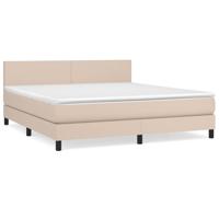 Boxspring met matras kunstleer cappuccinokleurig 180x200 cm - thumbnail