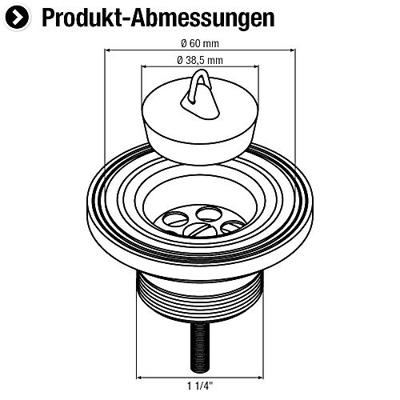 Cornat Afvoerplug Wastafel 63Mm 1 1/4 205 - T317404R Cornat Afvoerplug Wastafel 63Mm 1 1/4 205 - T317404R