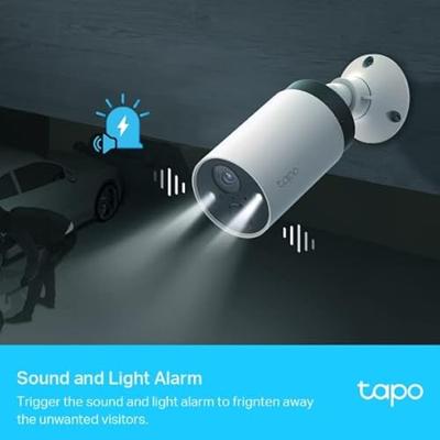 Tapo 2K QHD draadloze outdoor beveiligingscamera, 1 cam met hub inbegrepen, 180 dagen oplaadbare batterij, 4 MP, kleur nachtzicht, AI-detectie, SD-opslag, werkt met Alexa en Google (Tapo C420S1)
