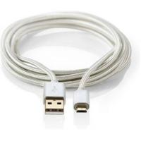 USB 2.0-Kabel voor Synchroniseren en Opladen | Verguld 2,0 m | USB A Male naar Micro-USB B Male-Kabel | Voor Aansluiten van Smartphones en Mobiele Apparaten - thumbnail