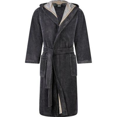 Cawo herenbadjas met capuchon - katoenen badjas - grijs-46/48