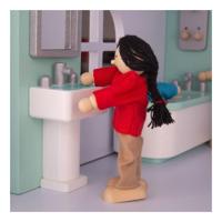 Tidlo houten poppenhuis meubels badkamer - thumbnail