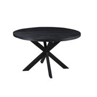LivingFurn Ronde Eettafel 'Kala' 150cm Mangohout, kleur zwart - thumbnail