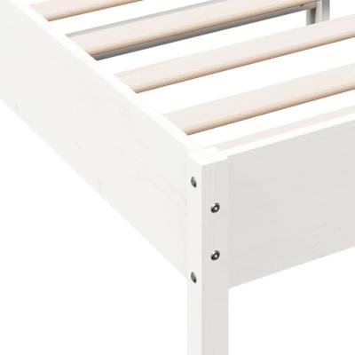 Bedframe massief grenenhout wit 90x200 cm