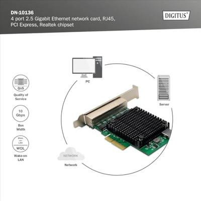 Digitus DN-10136 netwerkkaart Intern Ethernet 10000 Mbit/s