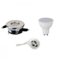 LED Inbouwspot Set Waterdicht IP65 - GU10 Fitting - Mat Chroom - 6W - 4200K Natuurlijk Wit - thumbnail