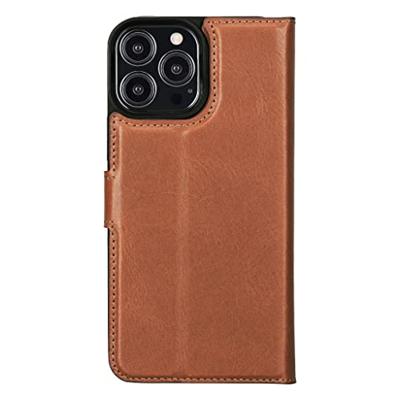 NorthLife - iPhone 13 Pro Max - Lederen Afneembare 2-in-1 bookcase hoes - Cognac