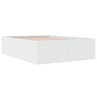 Bedframe bewerkt hout wit 140x200 cm - thumbnail