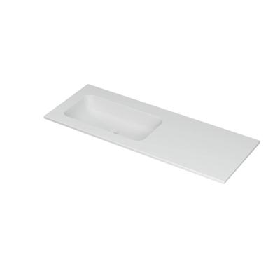 INK Aspekt Wastafel Porselein Links Zonder Kraangat - 1200x450x15 mm - Mat Wit
