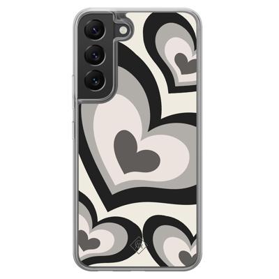 Samsung Galaxy S22 hybride hoesje - Hart swirl zwart