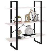 VidaXL Boekenkast met 3 schappen 100x30x105 cm massief grenenhout wit - thumbnail