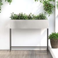 VidaXL Verhoogde tuin plantbak zilver 100 x 26 x 82 cm roestvrij staal - thumbnail