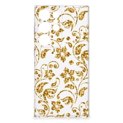 Samsung Galaxy S24 Ultra | TPU Case | Gouden Bloemen Samsung Galaxy S24 Ultra | TPU Case | Gouden Bloemen