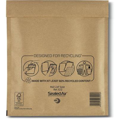Mail Lite luchtkussenenveloppen, goud, E/2, 220 x 260 mm, doos van 200 stuks