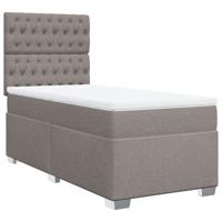Boxspring met matras stof taupe 90x200 cm - thumbnail