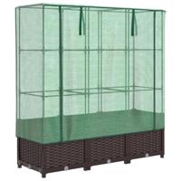 VidaXL Plantenbak verhoogd met kashoes 120x40x138 cm rattanlook - thumbnail