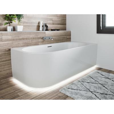 Ligbad Halfvrijstaand Riho Desire Corner Links 184x84x60 Acryl Glans Wit met Fall Overloop en LED Verlichting Incl. Sifon & Pootset