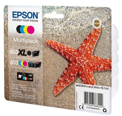 Epson 603 XL inktcartridge 1 stuk(s) Origineel Hoog (XL) rendement Zwart, Cyaan, Magenta, Geel Epson 603 XL inktcartridge 1 stuk(s) Origineel Hoog (XL) rendement Zwart, Cyaan, Magenta, Geel