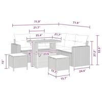 Tuinbankenset 8 pcs Zwart poly rattan - thumbnail