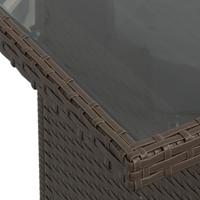 5-delige Loungeset met kussens poly rattan bruin - thumbnail